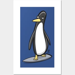 Penguin Linux surf Posters and Art